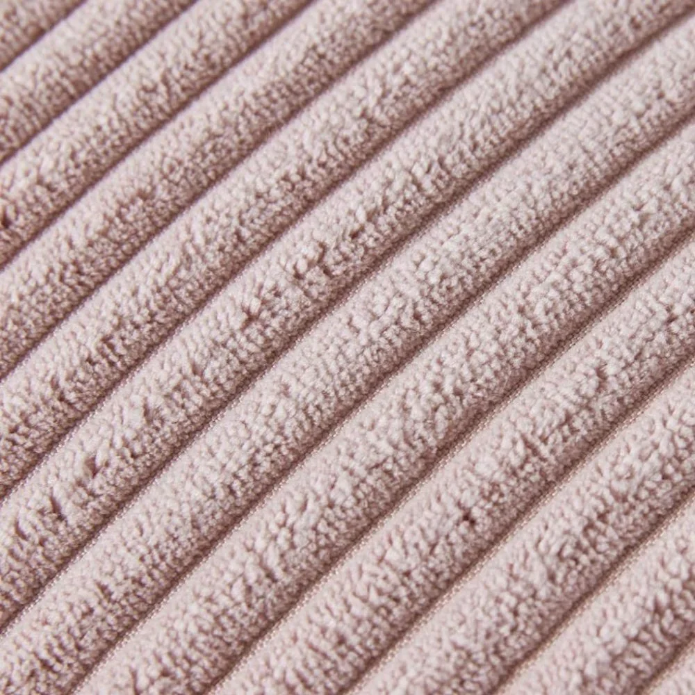 Blush Pink Corduroy Luxury Velvet Pompom Bed/Sofa Throw Pillow Cover/CaseSet - Picture 5 of 8